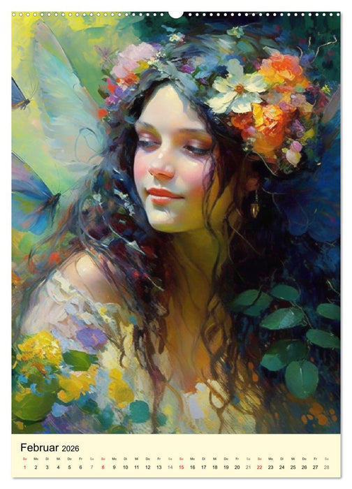 Romantische Elfen. Farbenprächtig, anmutig und zauberhaft (CALVENDO Wandkalender 2026)