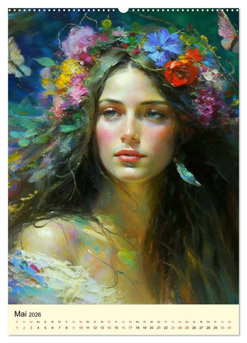 Romantische Elfen. Farbenprächtig, anmutig und zauberhaft (CALVENDO Wandkalender 2026)
