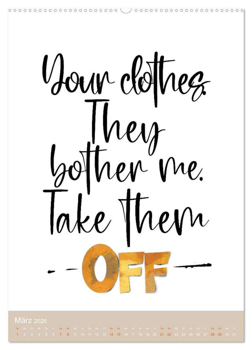 Lustige Sprüche - Schlafzimmer 1x1 (CALVENDO Premium Wandkalender 2026)
