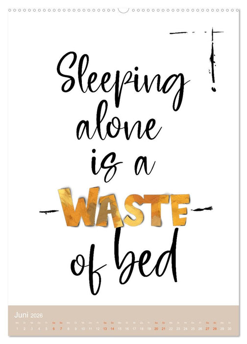 Lustige Sprüche - Schlafzimmer 1x1 (CALVENDO Premium Wandkalender 2026)