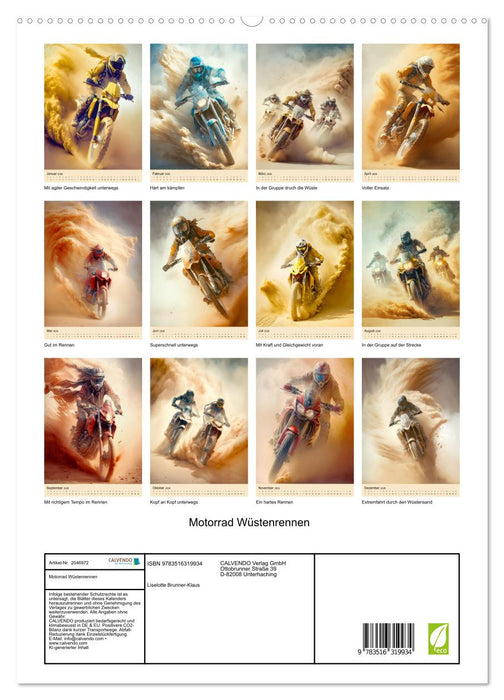 Motorrad Wüstenrennen (CALVENDO Premium Wandkalender 2026)