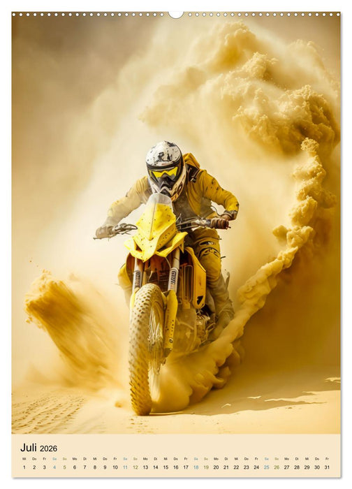 Motorrad Wüstenrennen (CALVENDO Premium Wandkalender 2026)