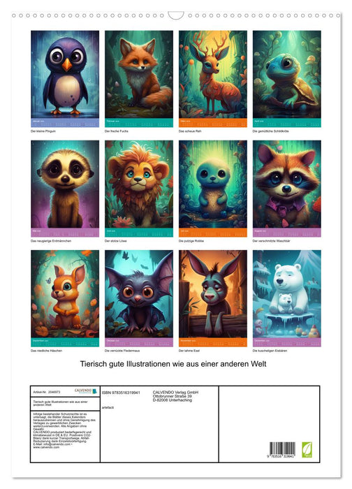Tierisch gute Illustrationen wie aus einer anderen Welt (CALVENDO Wandkalender 2026)