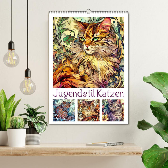Jugendstil Katzen (CALVENDO Wandkalender 2026)