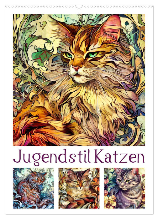 Jugendstil Katzen (CALVENDO Wandkalender 2026)