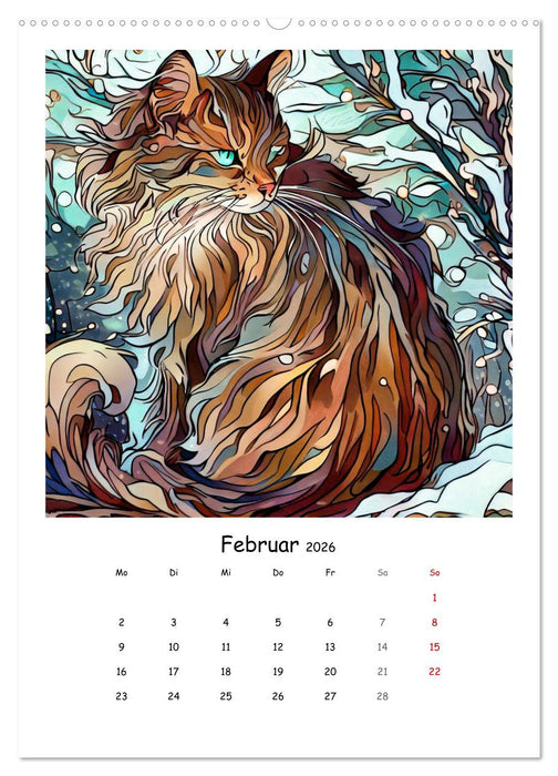 Jugendstil Katzen (CALVENDO Wandkalender 2026)