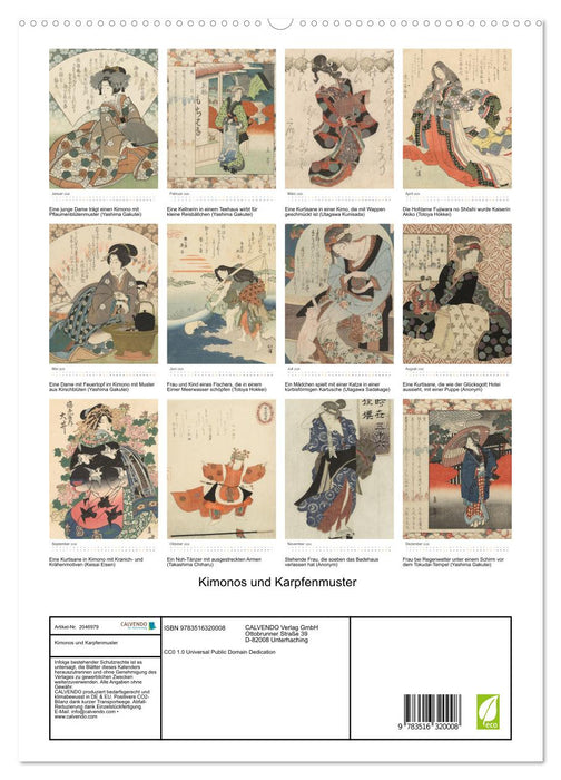 Kimonos und Karpfenmuster (CALVENDO Premium Wandkalender 2026)