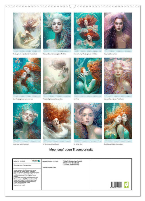 Meerjungfrauen Traumportraits (CALVENDO Wandkalender 2026)