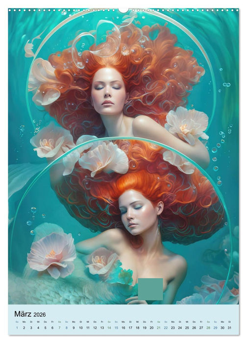 Meerjungfrauen Traumportraits (CALVENDO Wandkalender 2026)