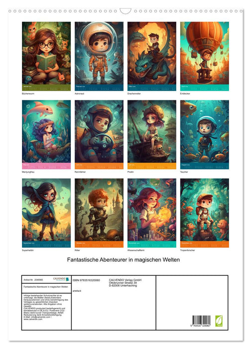 Fantastische Abenteurer in magischen Welten (CALVENDO Wandkalender 2026)