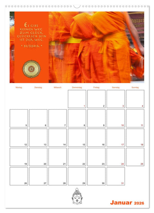 Buddhas Zitate und Weisheiten (CALVENDO Premium Wandkalender 2026)