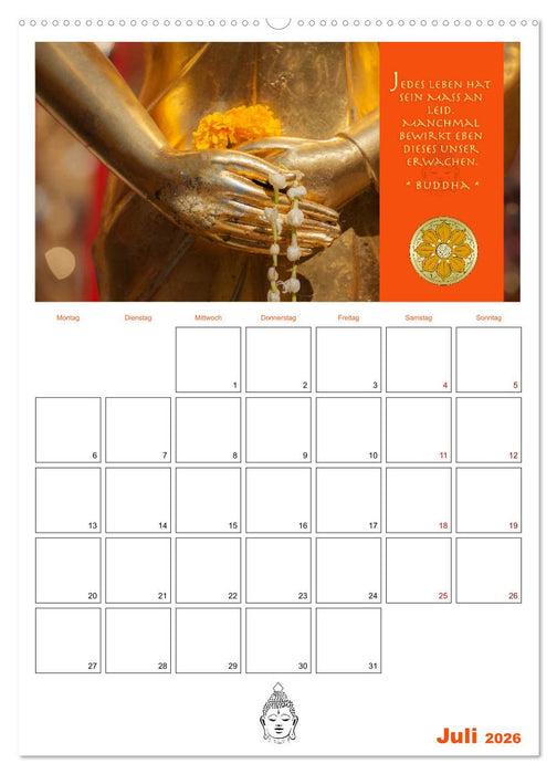 Buddhas Zitate und Weisheiten (CALVENDO Premium Wandkalender 2026)
