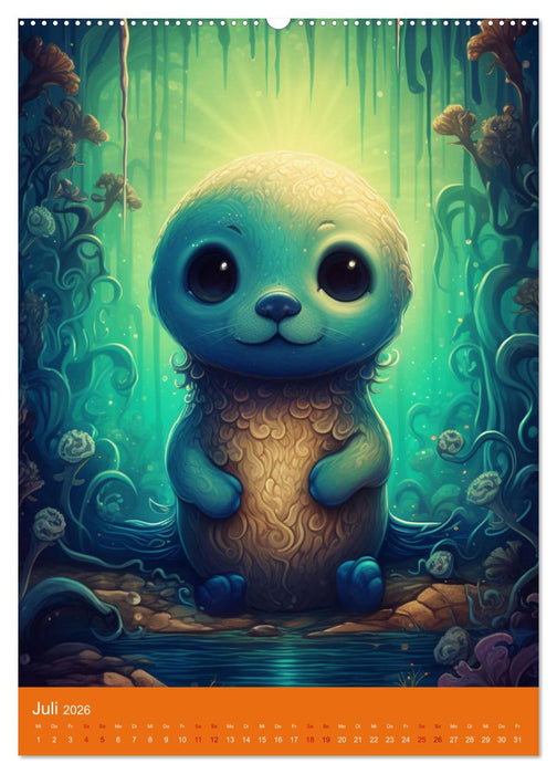 Tierisch gute Illustrationen wie aus einer anderen Welt (CALVENDO Premium Wandkalender 2026)