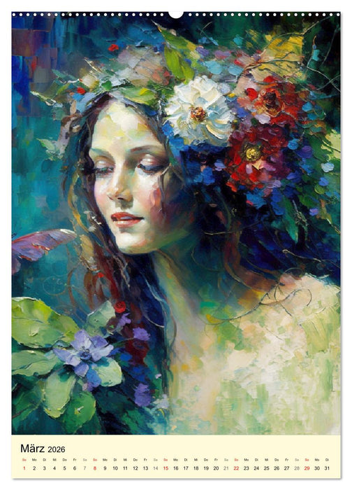 Romantische Elfen. Farbenprächtig, anmutig und zauberhaft (CALVENDO Premium Wandkalender 2026)