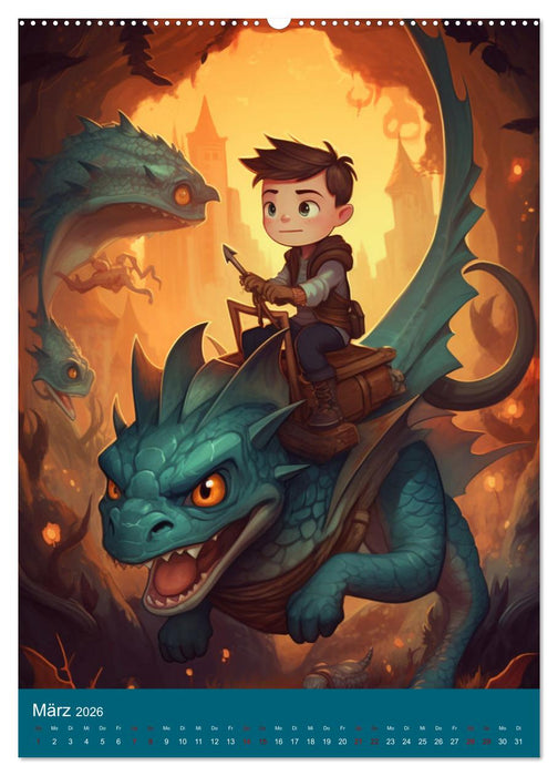 Fantastische Abenteurer in magischen Welten (CALVENDO Premium Wandkalender 2026)