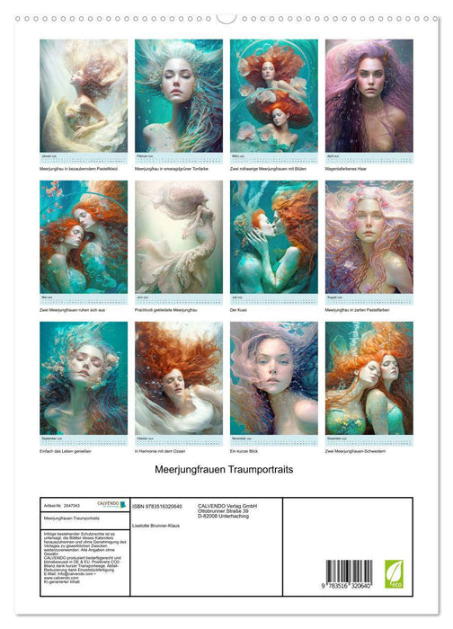 Meerjungfrauen Traumportraits (CALVENDO Premium Wandkalender 2026)