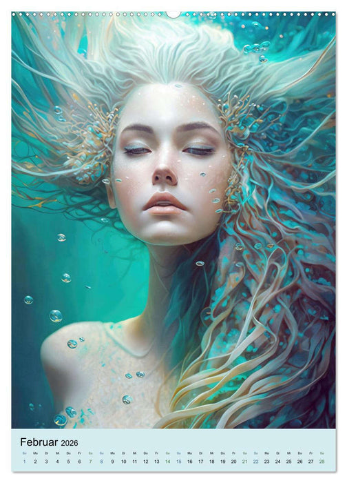 Meerjungfrauen Traumportraits (CALVENDO Premium Wandkalender 2026)