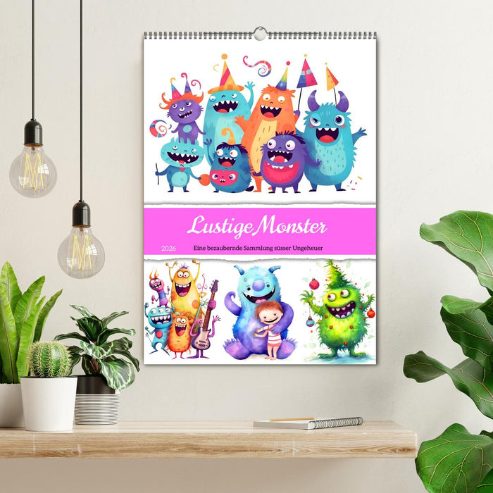 Lustige Monster - Eine bezaubernde Sammlung süsser Ungeheuer (CALVENDO Wandkalender 2026)