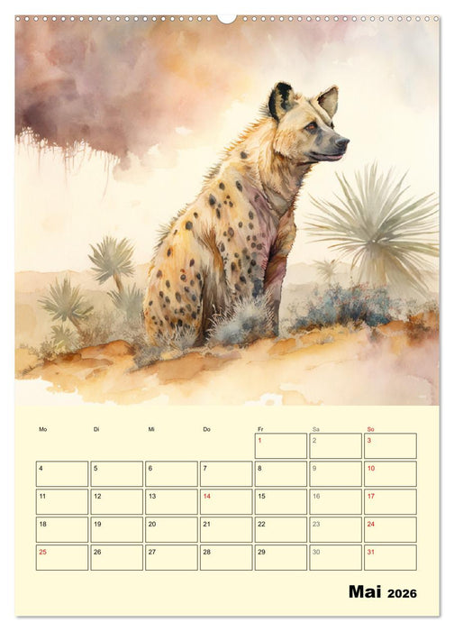 Schöne Aquarelle. Darstellungen von Afrikas Wildtieren (CALVENDO Premium Wandkalender 2026)
