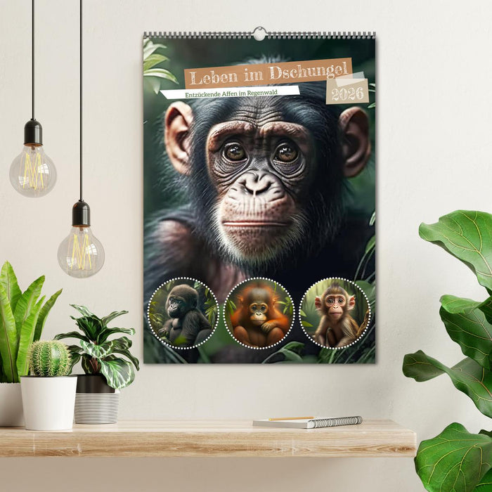 Leben im Dschungel. Entzückende Affen im Regenwald (CALVENDO Wandkalender 2026)