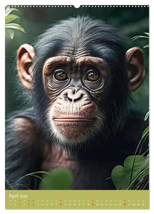 Leben im Dschungel. Entzückende Affen im Regenwald (CALVENDO Wandkalender 2026)