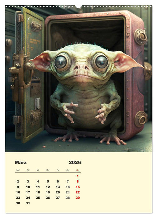 Kleine Gangster. Lustige Monster im Alltag (CALVENDO Wandkalender 2026)