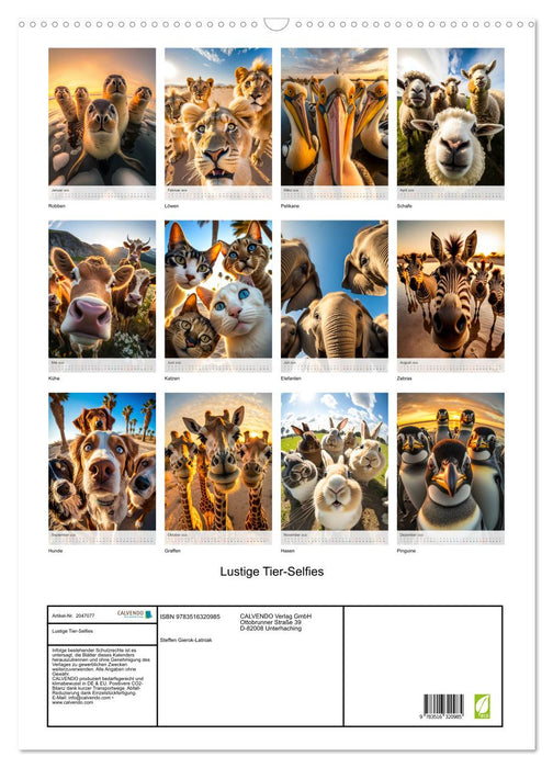 Lustige Tier-Selfies (CALVENDO Wandkalender 2026)