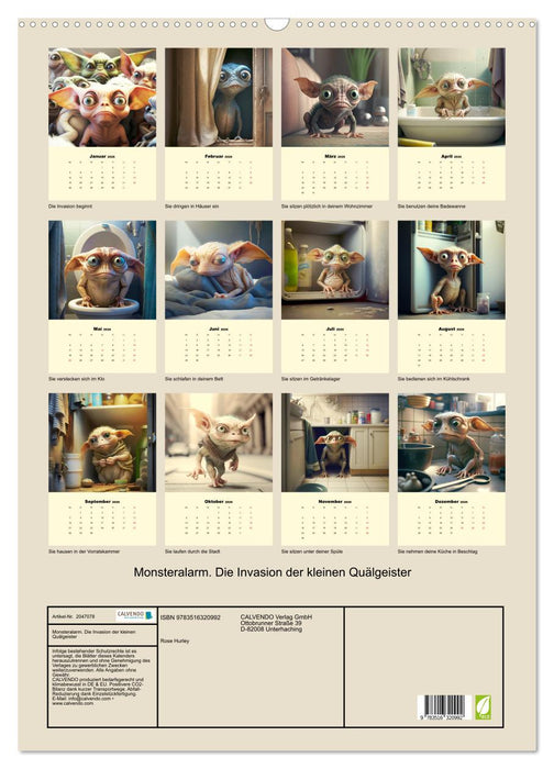 Monsteralarm. Die Invasion der kleinen Quälgeister (CALVENDO Wandkalender 2026)