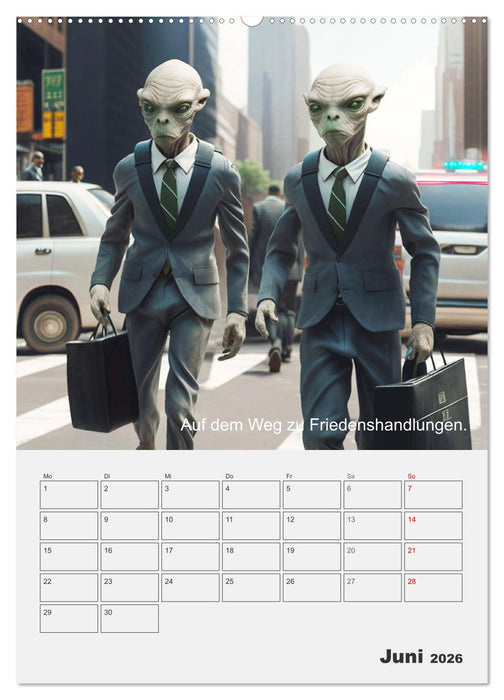 Aliens sind gelandet. Wie könnte diese Zukunftsvision für uns Menschen aussehen? (CALVENDO Wandkalender 2026)