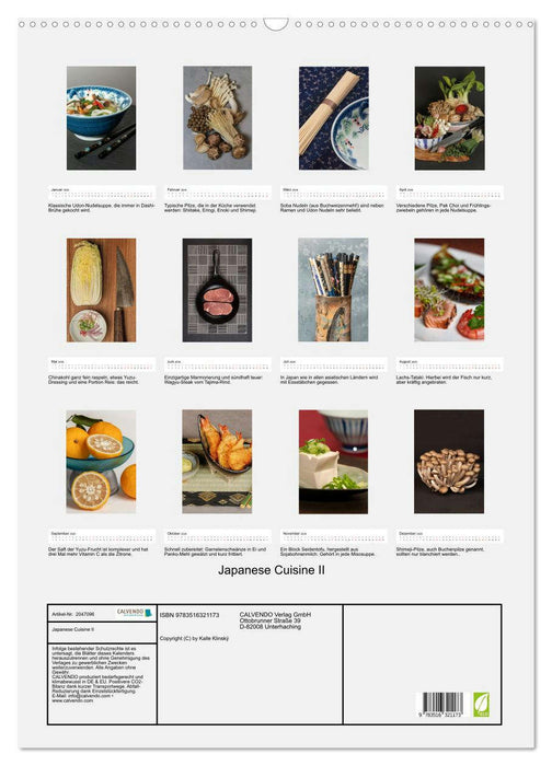 Japanese Cuisine II (CALVENDO Wandkalender 2026)