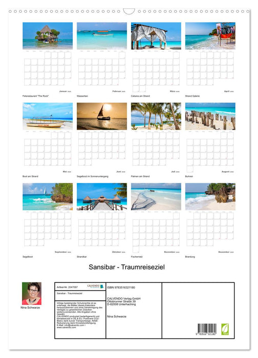 Sansibar - Traumreiseziel (CALVENDO Wandkalender 2026)