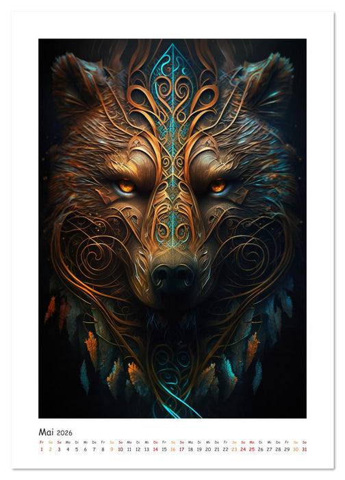 Magische Tiergesichter (CALVENDO Premium Wandkalender 2026)