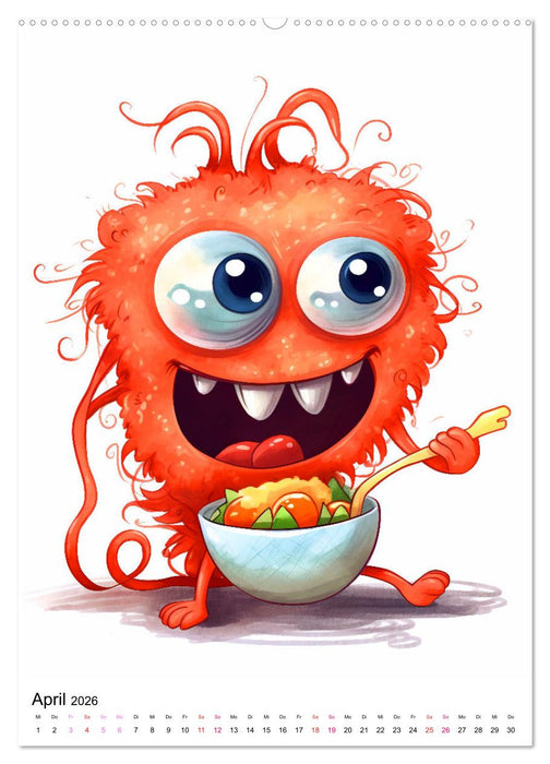 Lustige Monster - Eine bezaubernde Sammlung süsser Ungeheuer (CALVENDO Premium Wandkalender 2026)