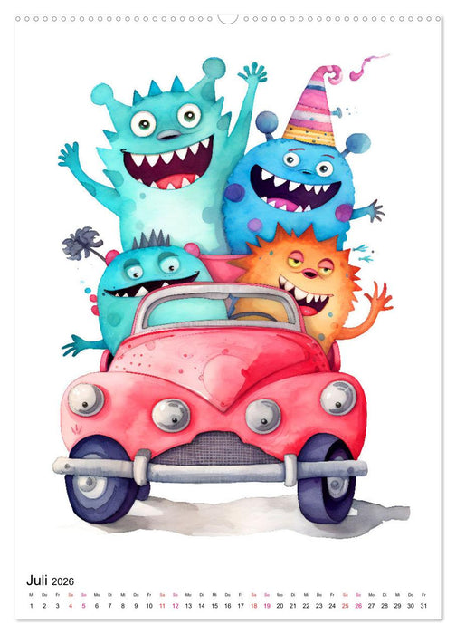 Lustige Monster - Eine bezaubernde Sammlung süsser Ungeheuer (CALVENDO Premium Wandkalender 2026)