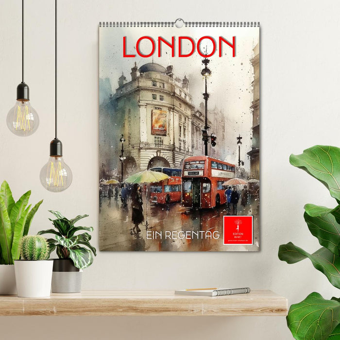 London - ein Regentag (CALVENDO Wandkalender 2026)