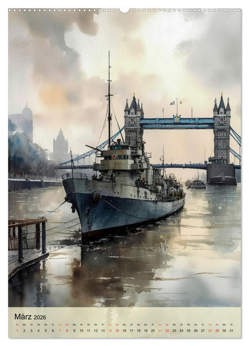 London - ein Regentag (CALVENDO Wandkalender 2026)