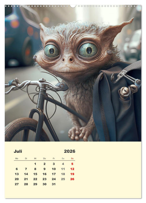 Kleine Gangster. Lustige Monster im Alltag (CALVENDO Premium Wandkalender 2026)