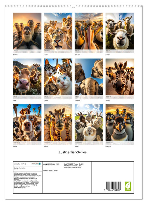 Lustige Tier-Selfies (CALVENDO Premium Wandkalender 2026)