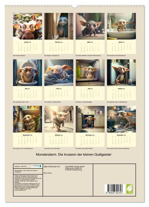 Monsteralarm. Die Invasion der kleinen Quälgeister (CALVENDO Premium Wandkalender 2026)
