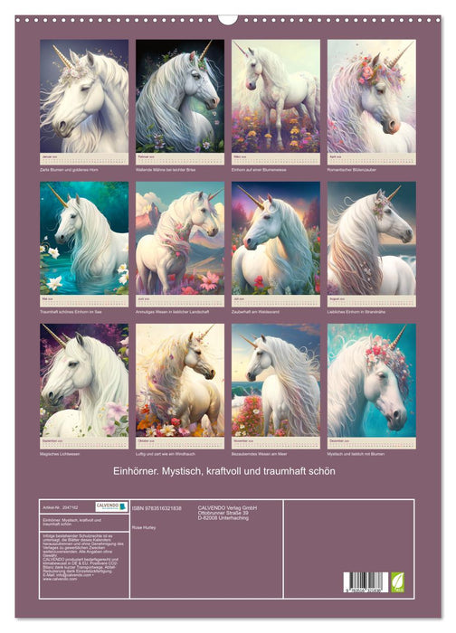 Einhörner. Mystisch, kraftvoll und traumhaft schön (CALVENDO Wandkalender 2026)