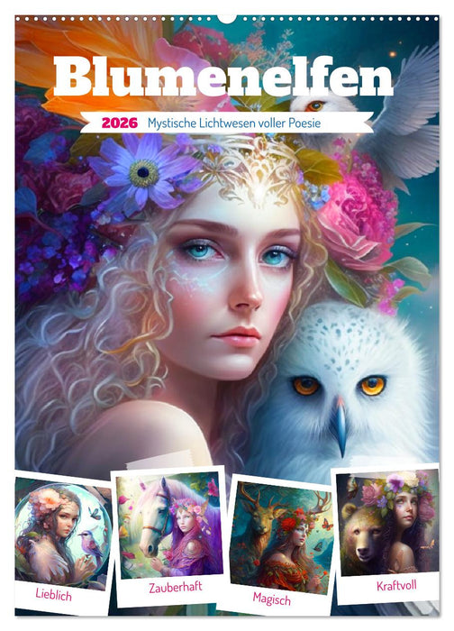 Blumenelfen. Mystische Lichtwesen voller Poesie (CALVENDO Wandkalender 2026)