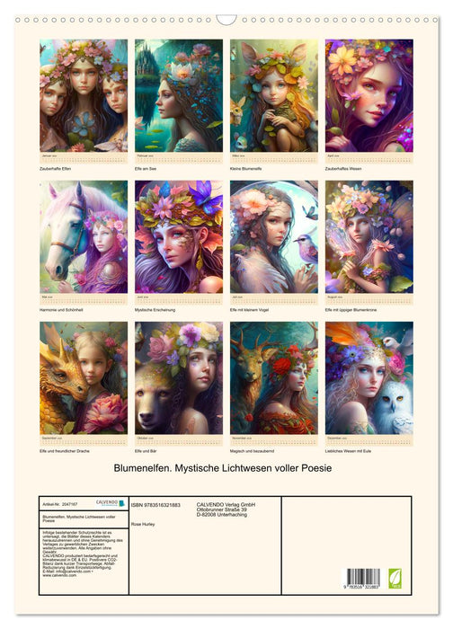 Blumenelfen. Mystische Lichtwesen voller Poesie (CALVENDO Wandkalender 2026)