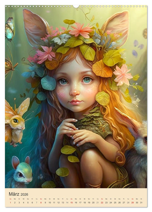 Blumenelfen. Mystische Lichtwesen voller Poesie (CALVENDO Wandkalender 2026)