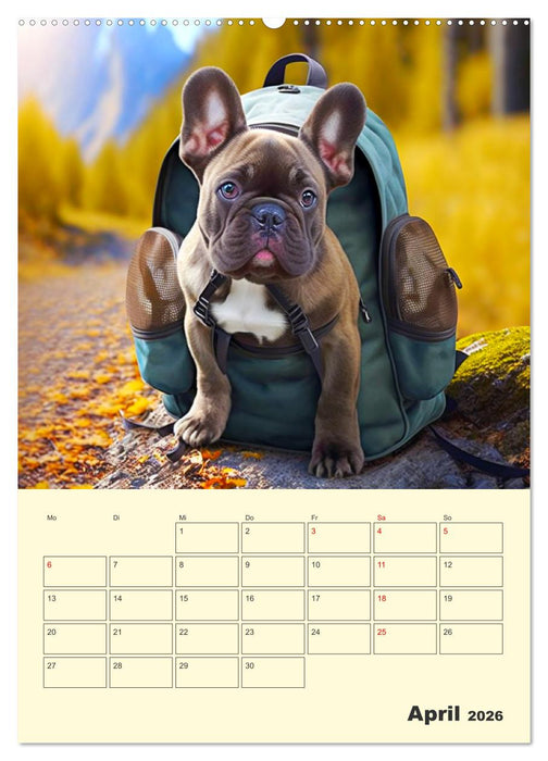 Lustige Fledermäuse. Französische Bulldoggen bei der Freizeitgestaltung (CALVENDO Wandkalender 2026)