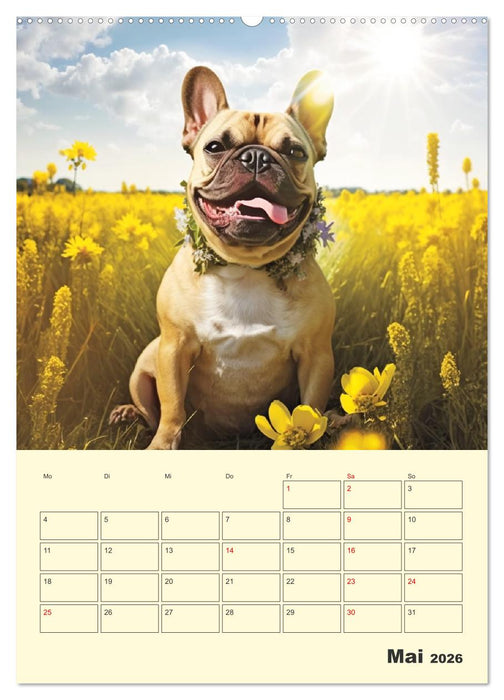 Lustige Fledermäuse. Französische Bulldoggen bei der Freizeitgestaltung (CALVENDO Wandkalender 2026)