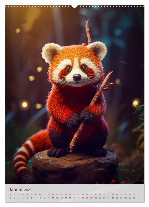 Lustige rote Panda (CALVENDO Wandkalender 2026)