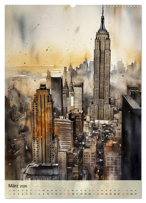 New York - ein Regentag (CALVENDO Premium Wandkalender 2026)