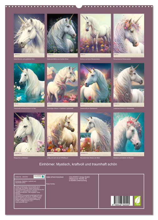Einhörner. Mystisch, kraftvoll und traumhaft schön (CALVENDO Premium Wandkalender 2026)