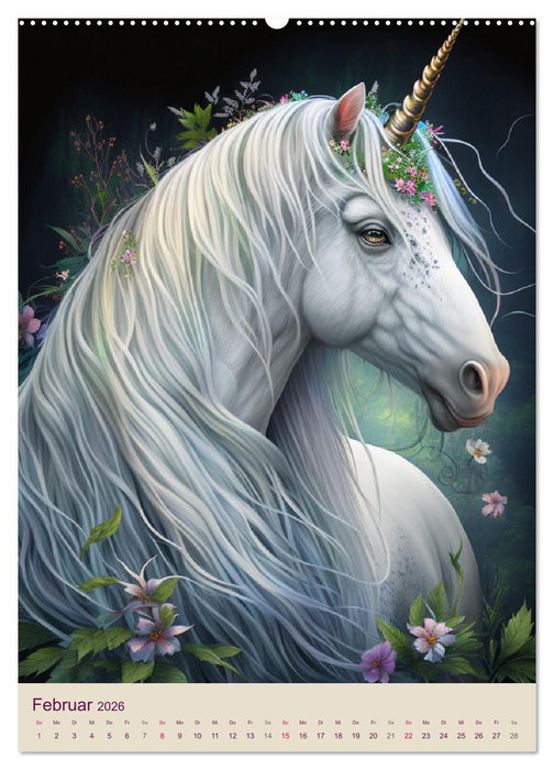Einhörner. Mystisch, kraftvoll und traumhaft schön (CALVENDO Premium Wandkalender 2026)