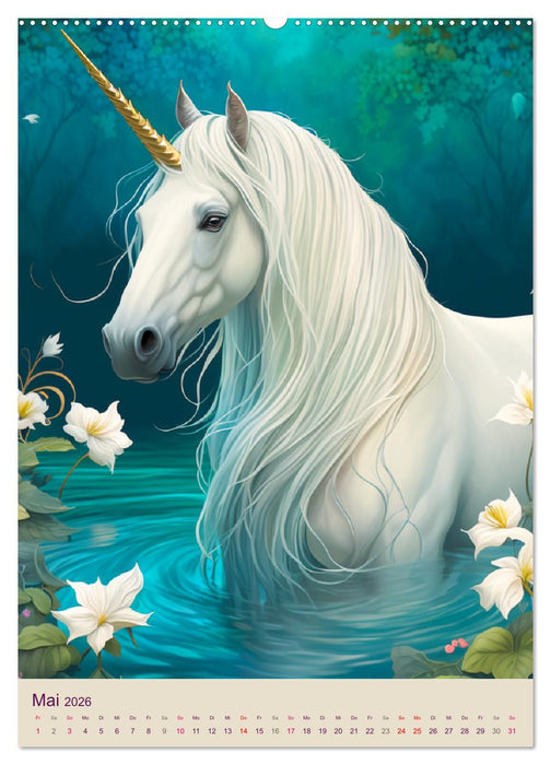 Einhörner. Mystisch, kraftvoll und traumhaft schön (CALVENDO Premium Wandkalender 2026)